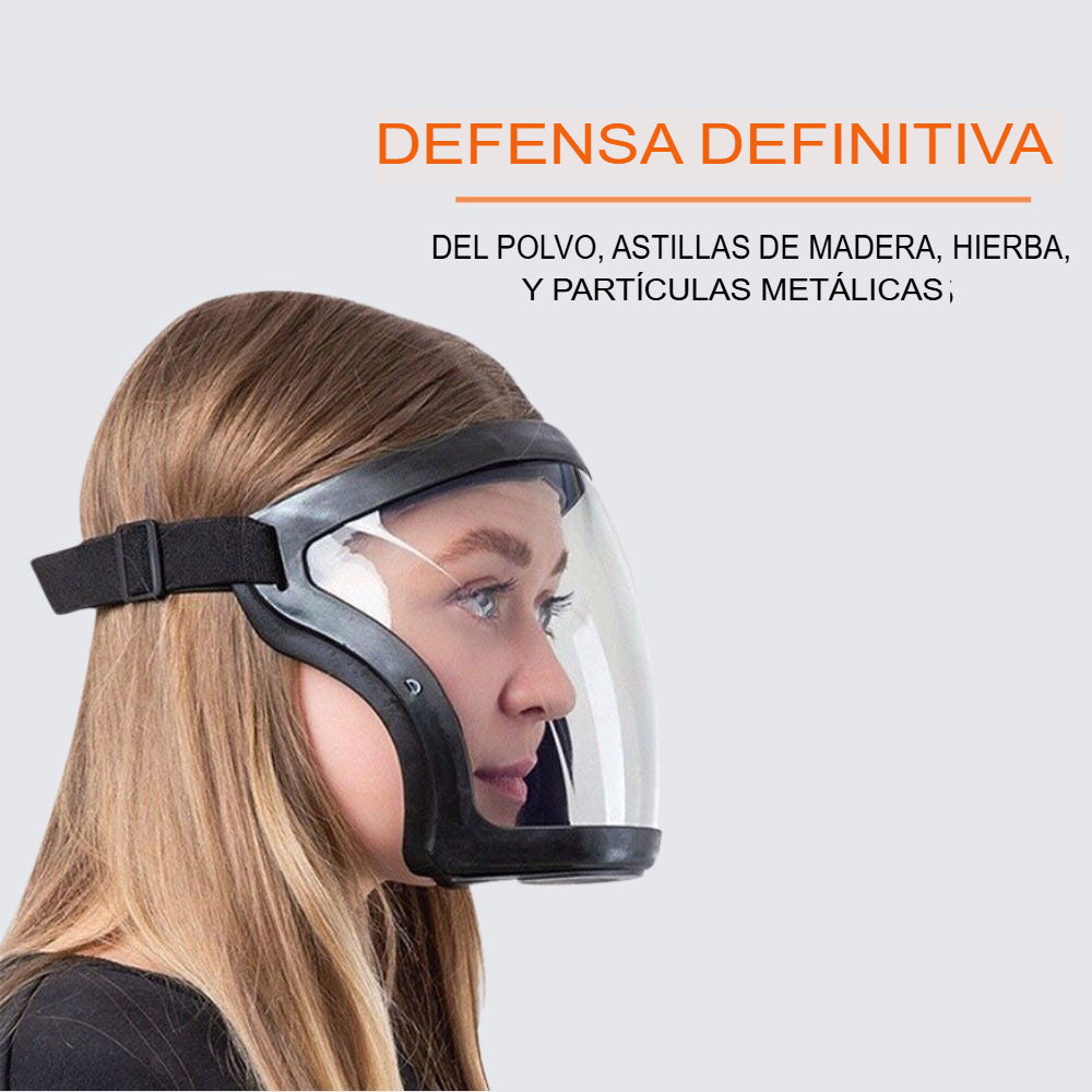 Protector facial antipolvo y resistente a la niebla