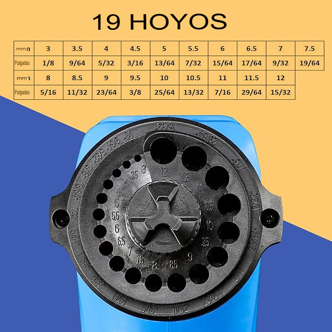 Afilador de brocas para taladro eléctrico para brocas helicoidales