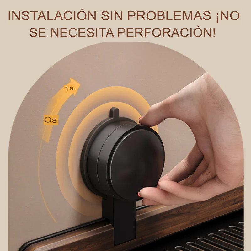 Estante de baño con ventosa de nogal