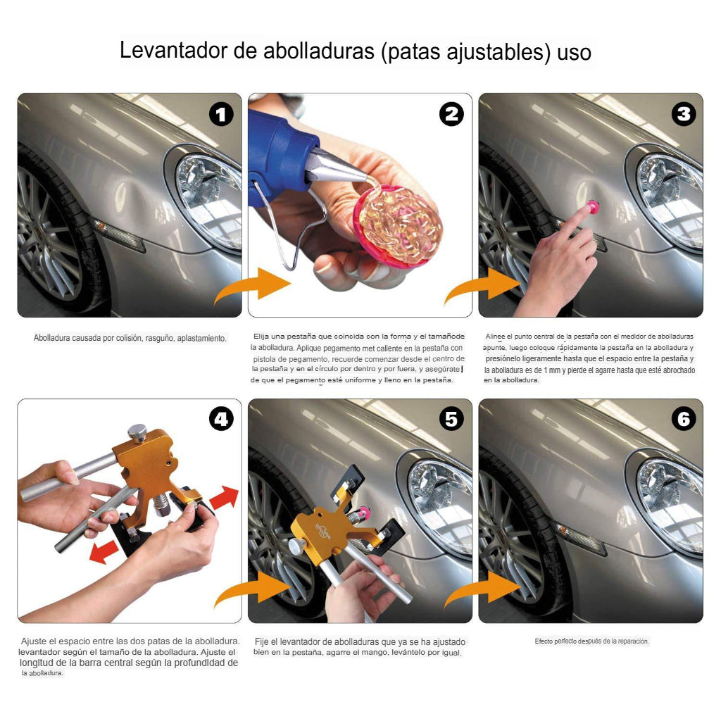 Herramientas para reparar abolladuras sin pintura