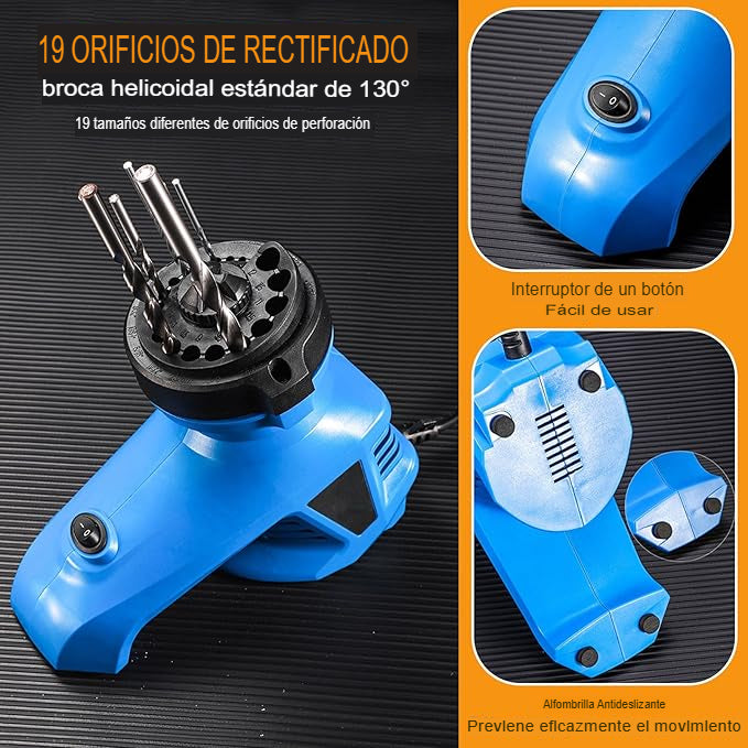 Afilador de brocas para taladro eléctrico para brocas helicoidales