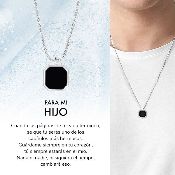 Para Mi Hijo | Collar Ajustable de Piedra Negra